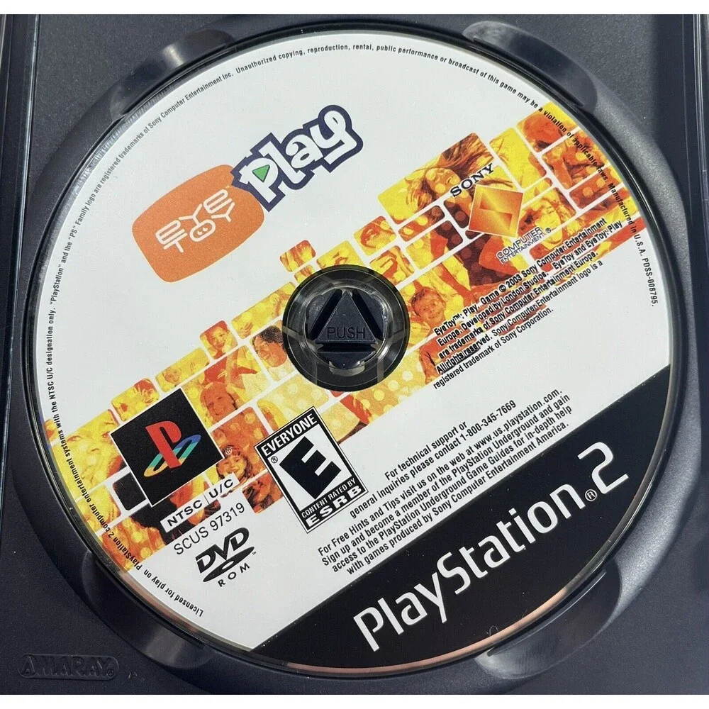 Eye Toy Play Sony PlayStation 2 Black Label Complete with Manual & Insert Tested